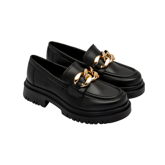 MOCASÍN MEDUSA NEGRO/ORO