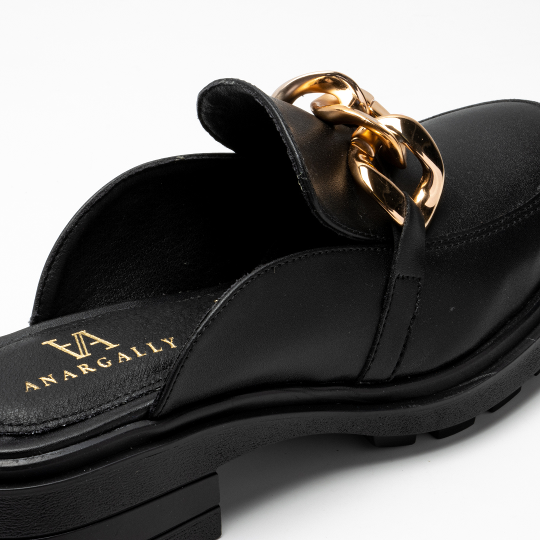 MULES CIBELES NEGRO ORO Anargally